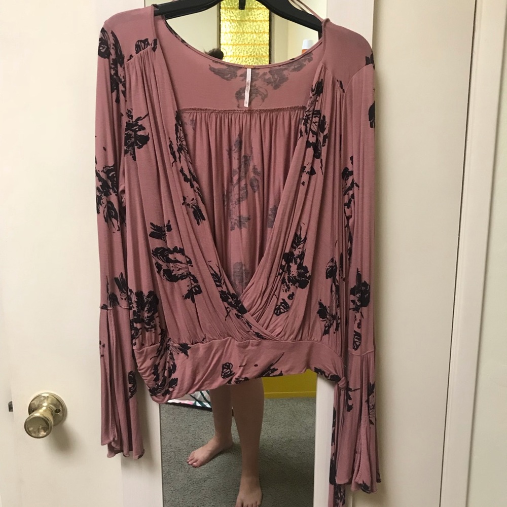 Free People Deep Cut Wrap Top